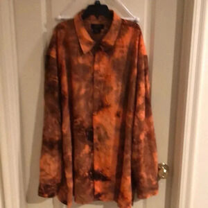 Possi Button Up Tie Dye Business Casual Shirt 2X